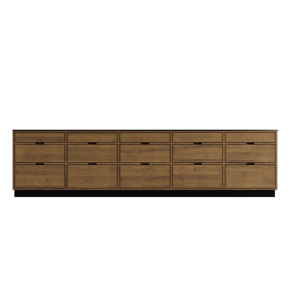 Just Wood Dunkel geölt Køkkenø - 311,4 cm bred - 100 cm dyb