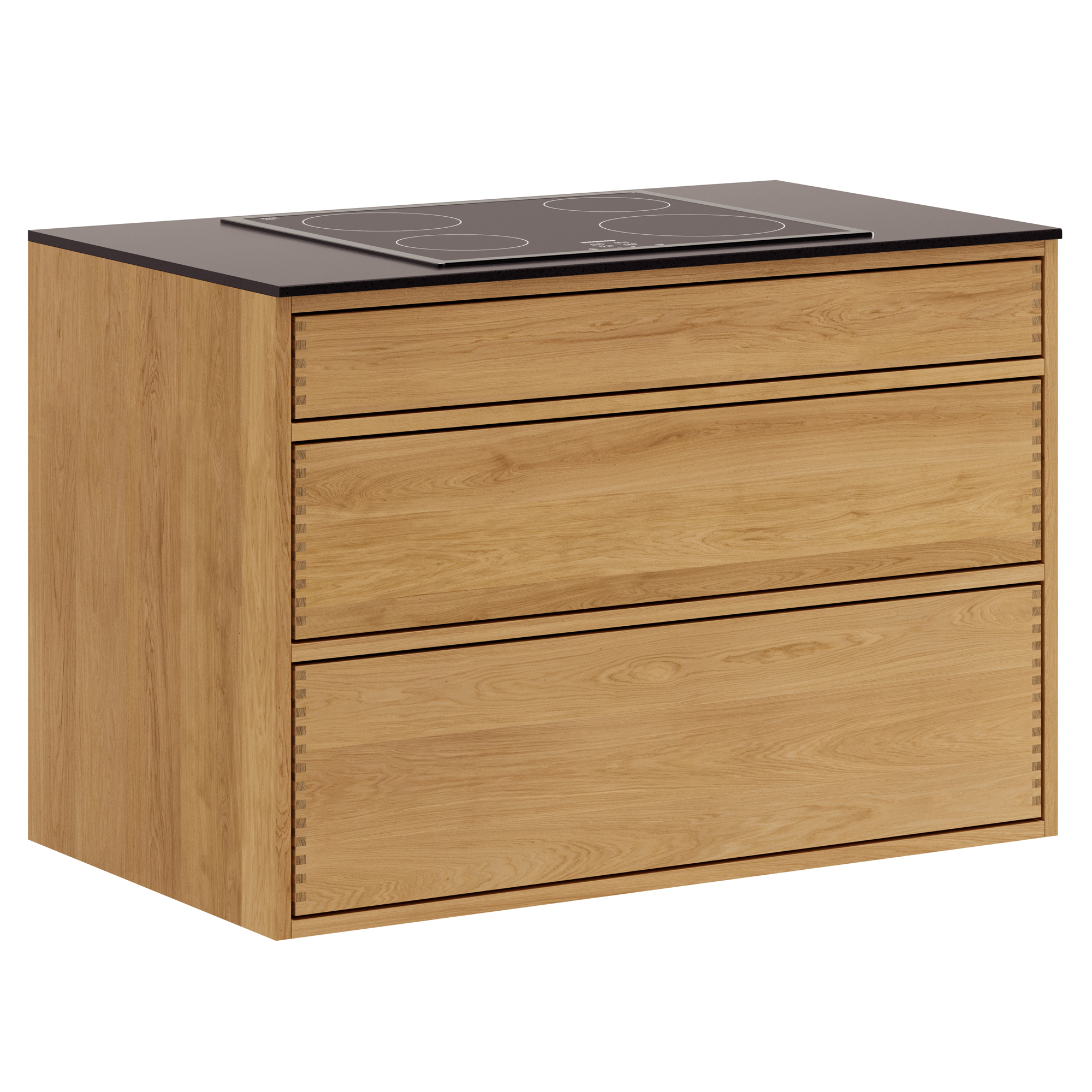 100 cm Just Wood Unterschrank 60 cm tief, vorbereitet für Kochfeld
