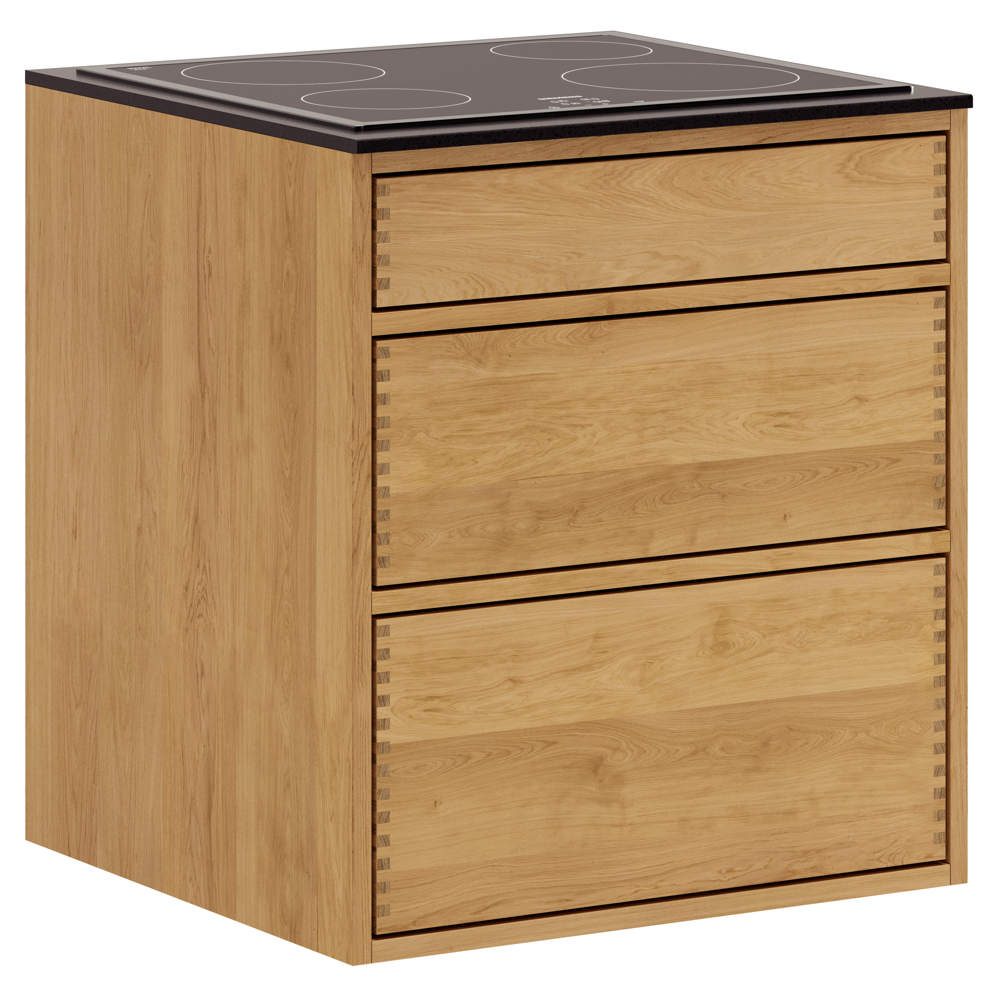 60 cm Just Wood Unterschrank Push 60 cm in der Tiefe, vorbereitet für Kochfeld