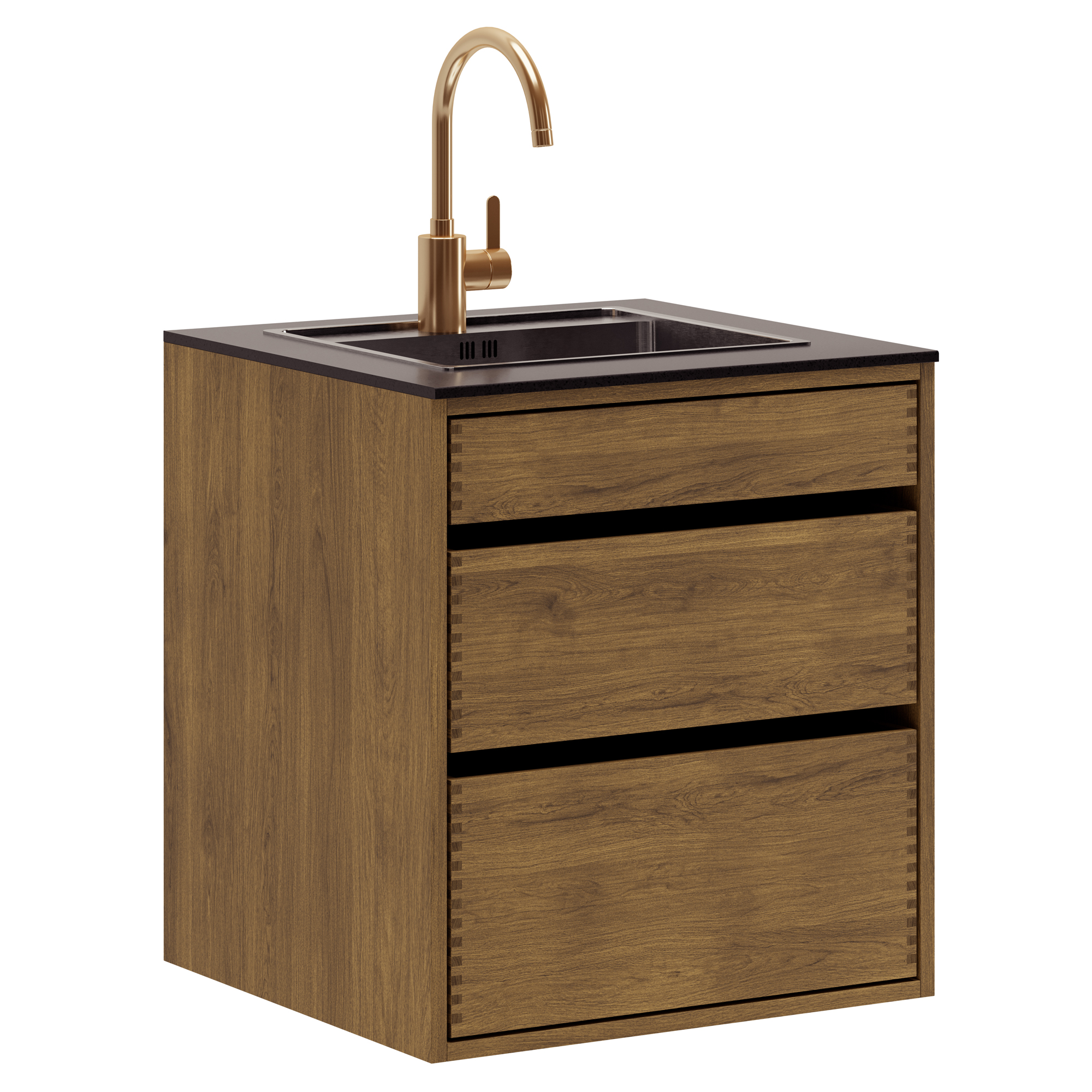 60 cm Dunkel geölt Just Wood Original Waschtisch 60 cm in der Tiefe