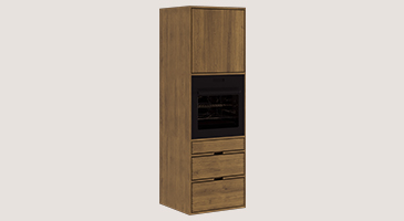 Dunkel geölte Schreiner Hochschrank für Backofen